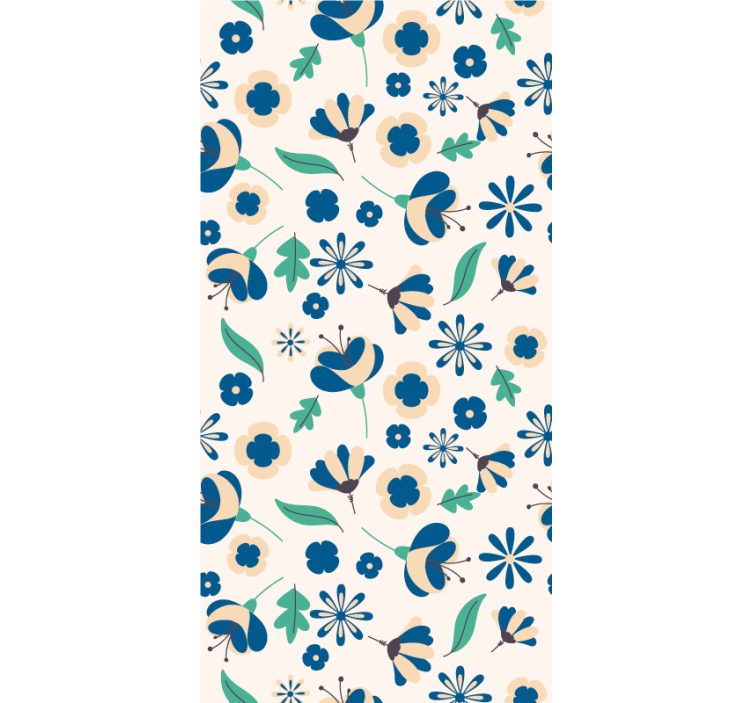 Botanical Floral Pattern flowers and plants roller blind - TenStickers
