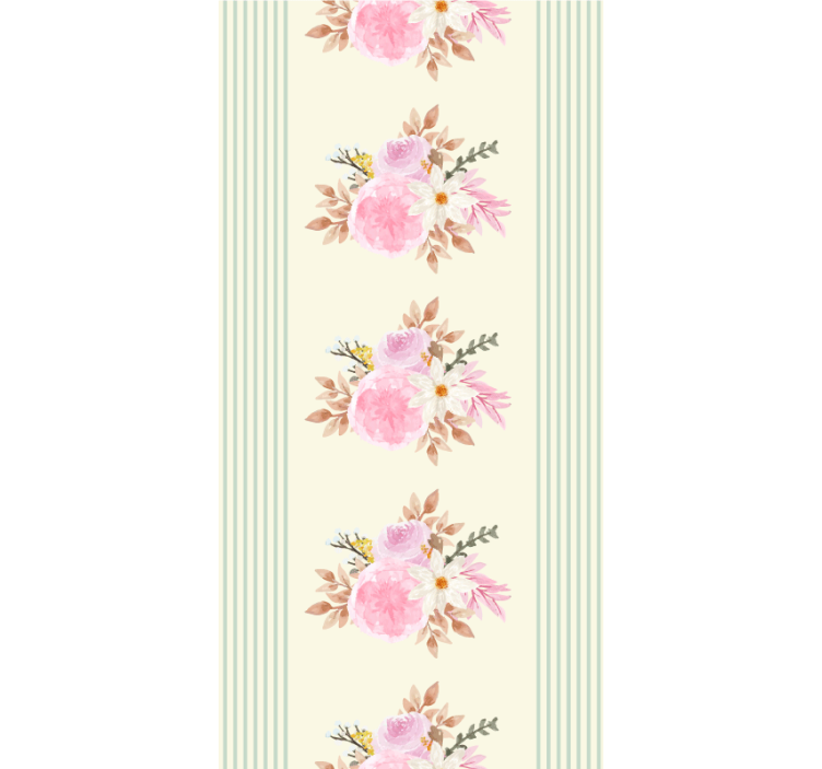 Flowers and plants roller blind french provincial stripe - TenStickers