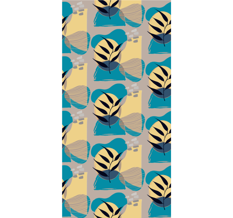 Stylised tropical leaves flowers and plants roller blind - TenStickers