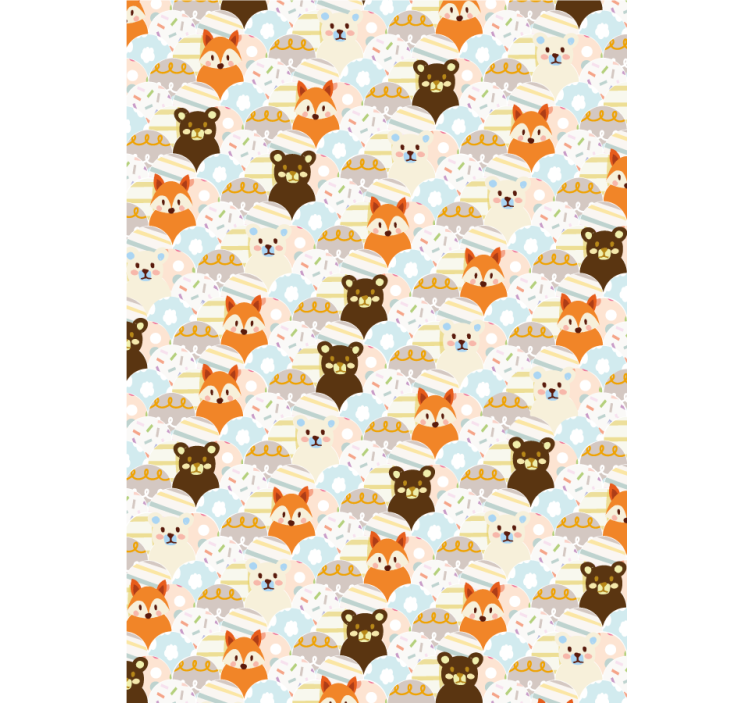 Baby forest faces animal roller blind - TenStickers