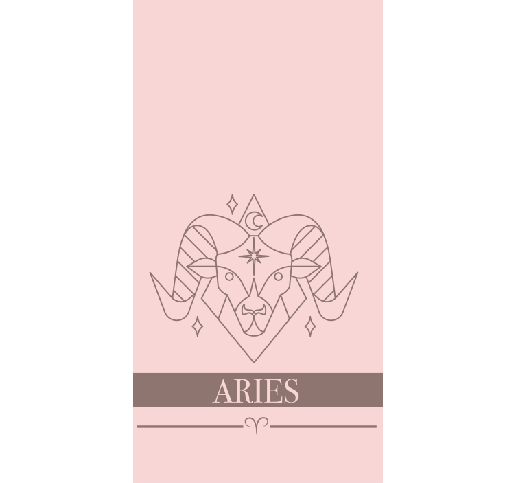 Aries zodiac symbol text roller blind - TenStickers