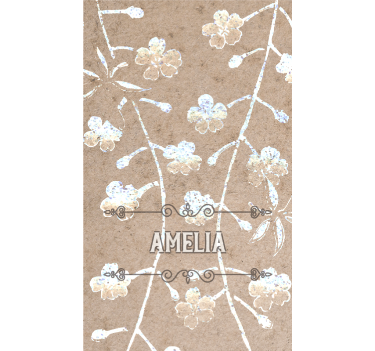 Beige floral design with name master bedroom roller blind - TenStickers