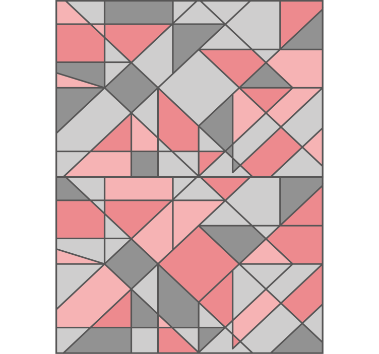 Pink gray triangle wall art Living room blind - TenStickers