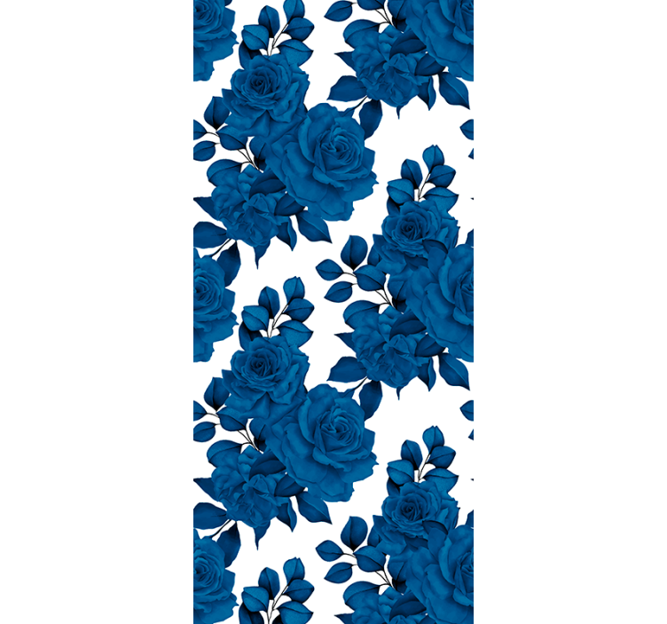 "New Nostalgia" blue flowers blind - TenStickers