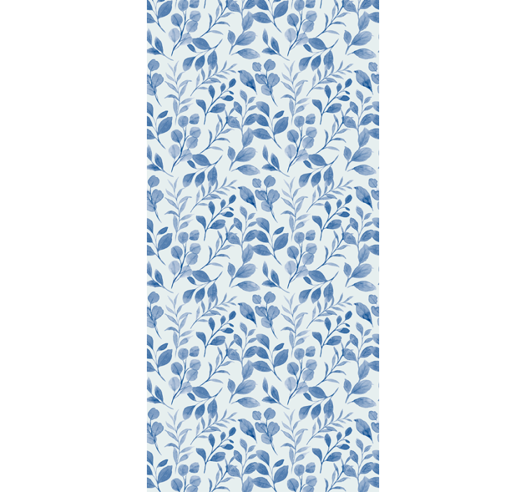 Elegant blue leaf pattern flowers and plants roller blind - TenStickers