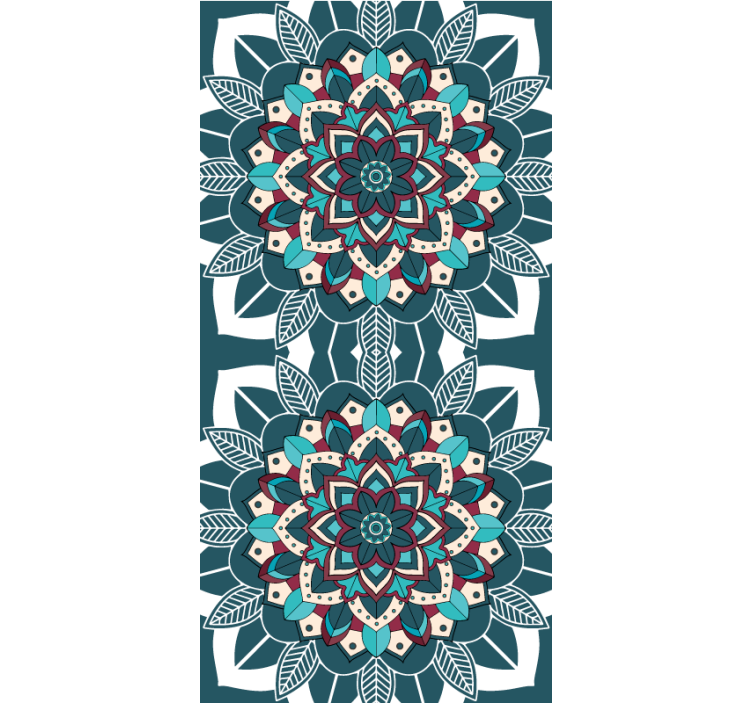 Elegant blue tiles texture and pattern roller blind - TenStickers