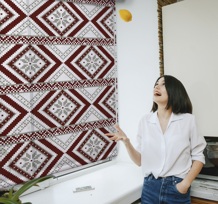 Geometric textile pattern texture and pattern roller blind - TenStickers