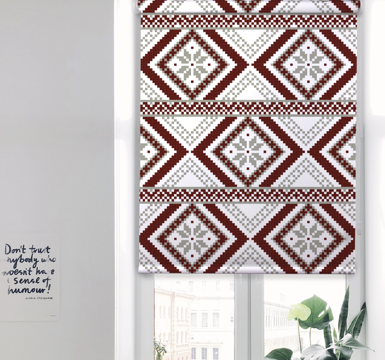 Geometric textile pattern texture and pattern roller blind - TenStickers