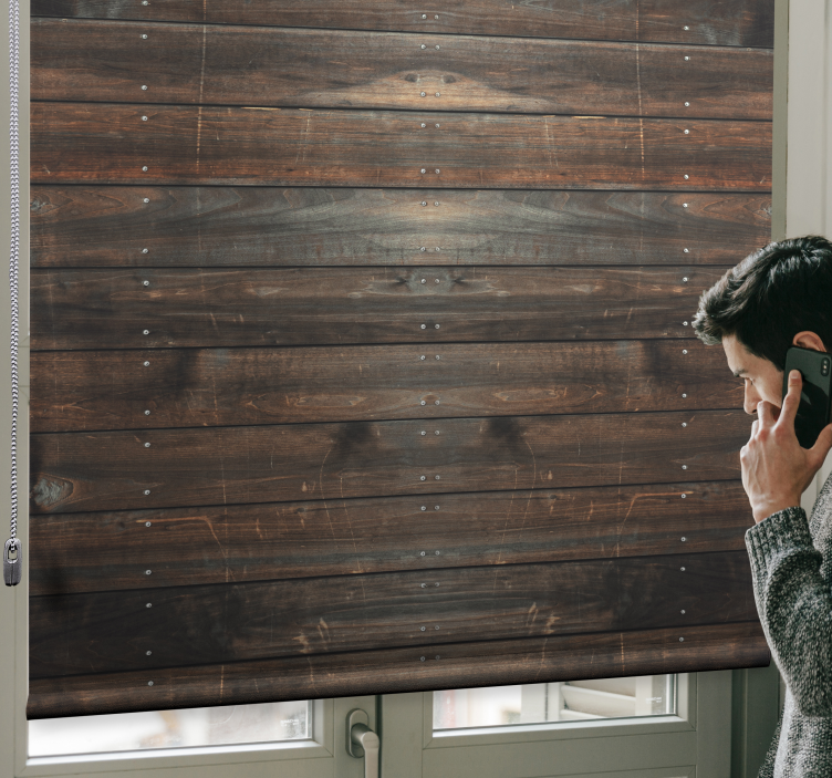 Wooden dark brown Rustic blind - TenStickers