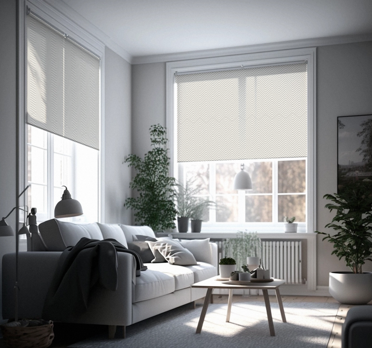 Grey lines Rustic roller blind - TenStickers