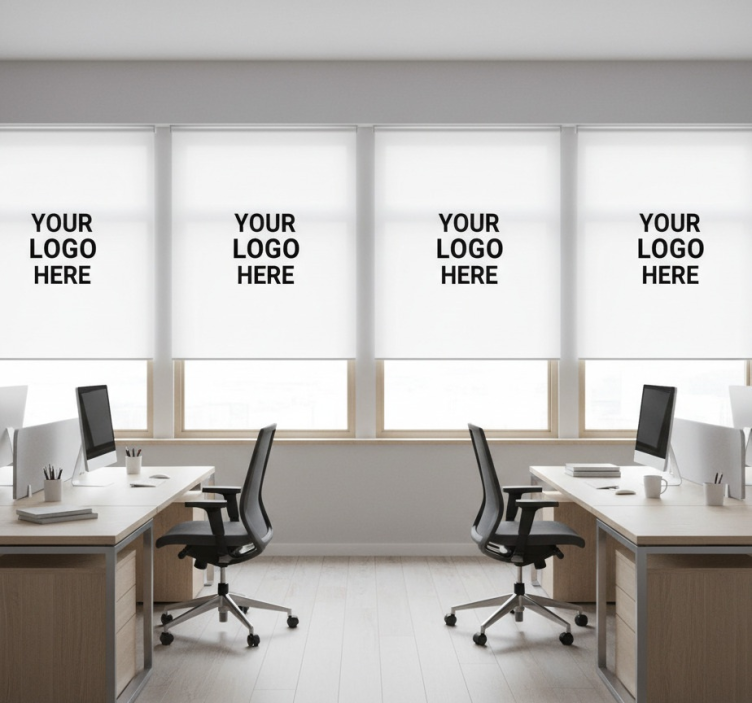 Custom business logo office roller blind - TenStickers
