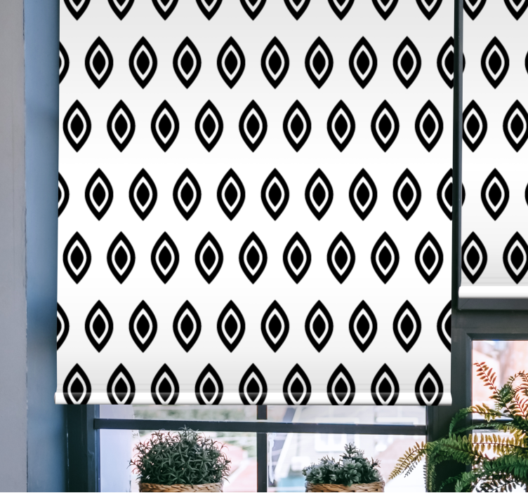 Abstract black shapes modern roller blind - TenStickers