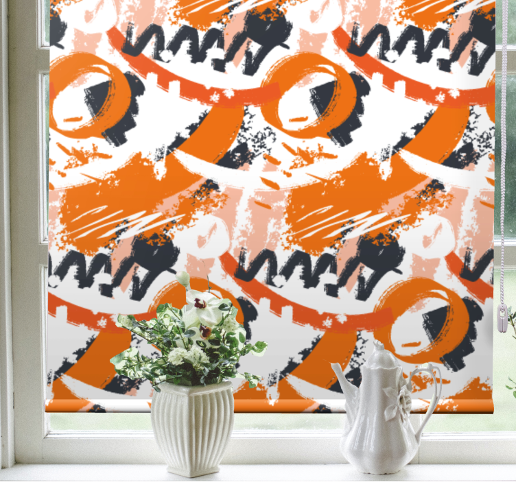 Abstract Circular Motif texture and pattern roller blind - TenStickers