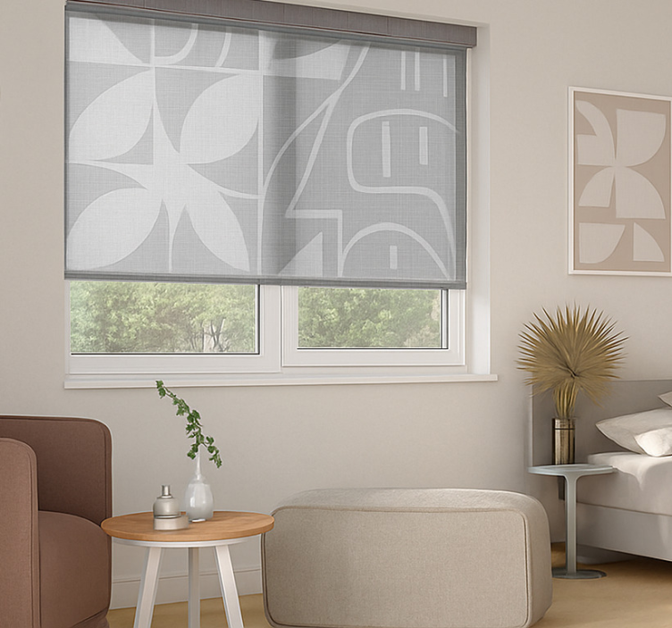 Abstract modern pattern gray roller blind - TenStickers