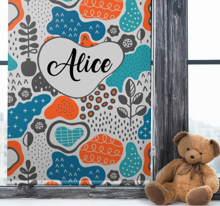 Abstract name design teenage bedroom roller blind - TenStickers