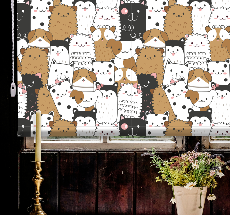 Adorable expressions animal roller blind - TenStickers