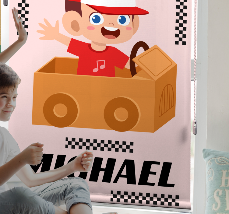 Animated Racing Adventure customise roller blind - TenStickers