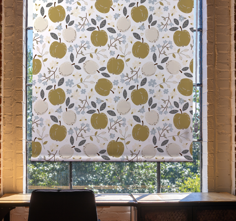 Apple Floral Print fruit and vegetable roller blind - TenStickers