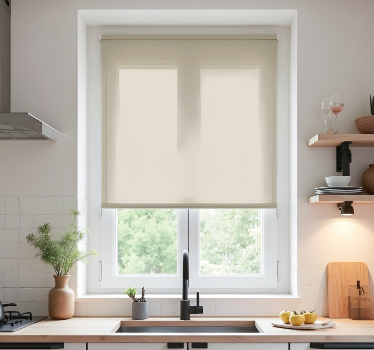 Beige monocolor kitchen roller blind - TenStickers