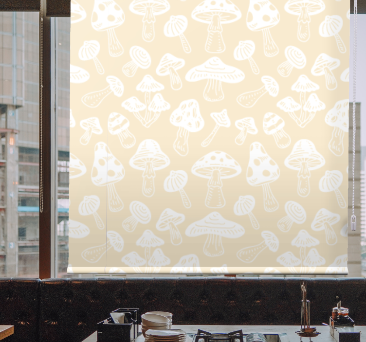 Beige mushrooms designs flowers and plant blind - TenStickers