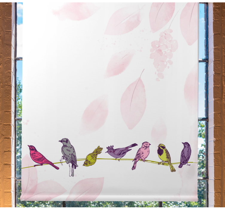 Birds on branch animal roller blind - TenStickers