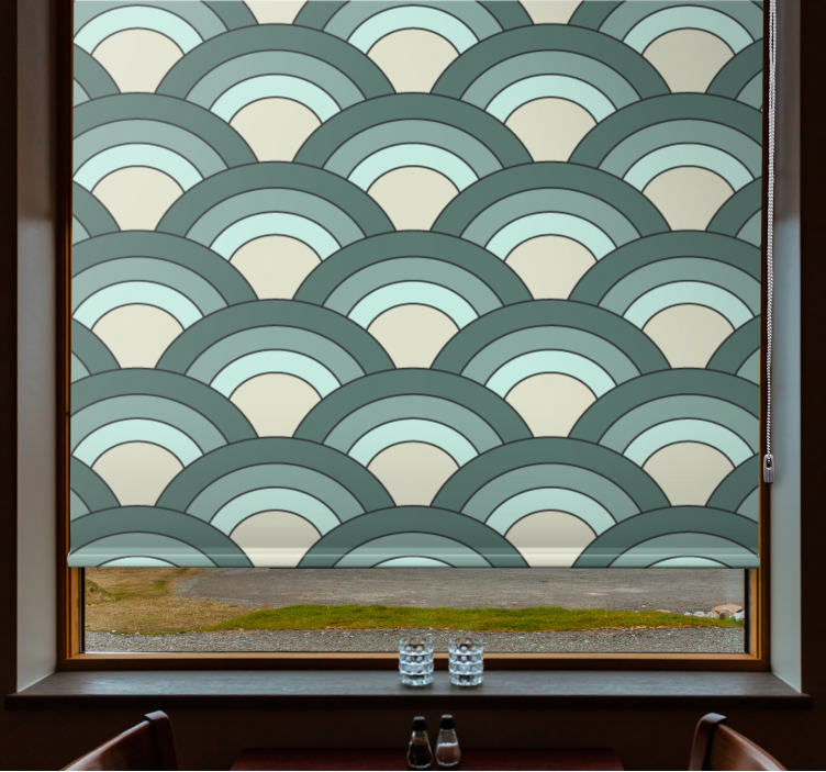 Blue shaded scales pattern vintage roller blind - TenStickers