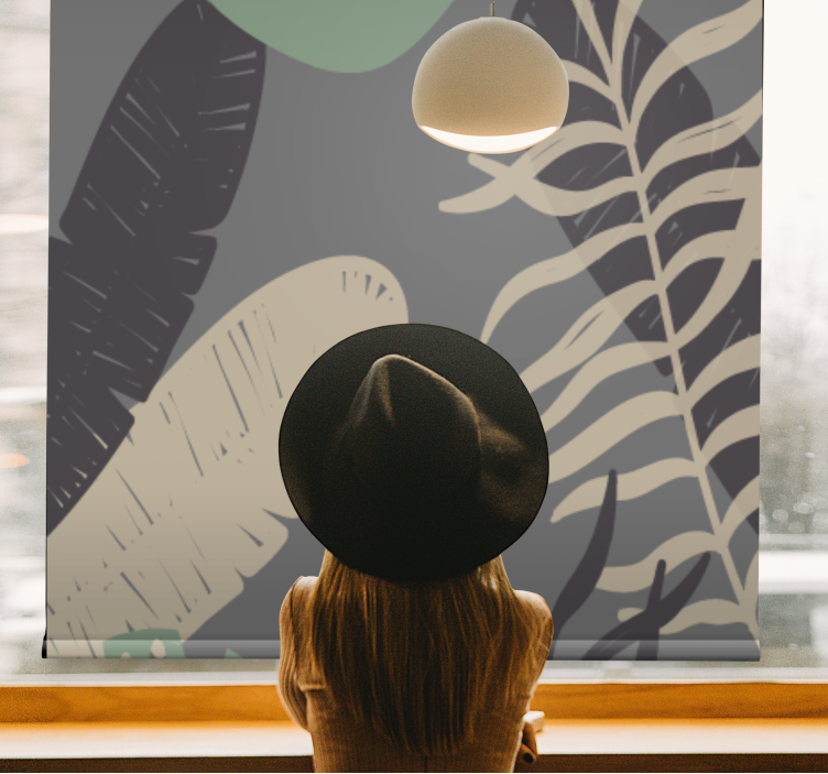 "Boho" style jungle  flowers and plant blind - TenStickers