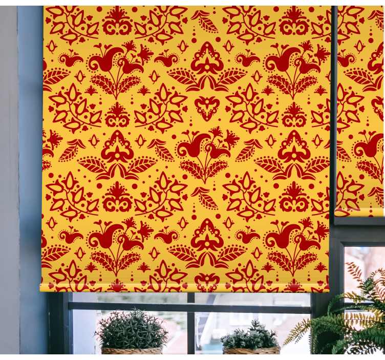 Botanical Motif Style flower roller blind - TenStickers