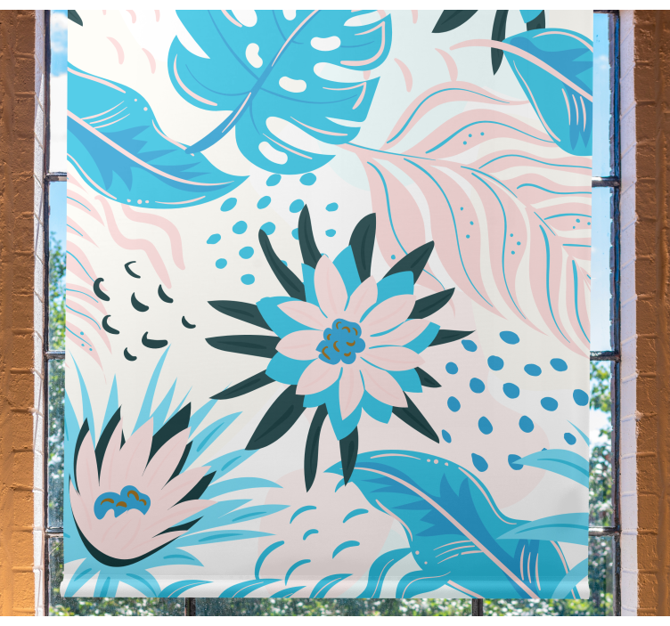 Botanical Pattern Design flowers and plants roller blind - TenStickers