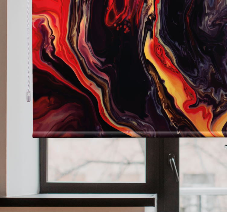 Brown and red marble painting Blind painting - TenStickers