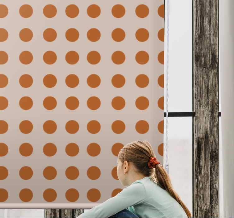 Brown polka dots modern roller blind - TenStickers