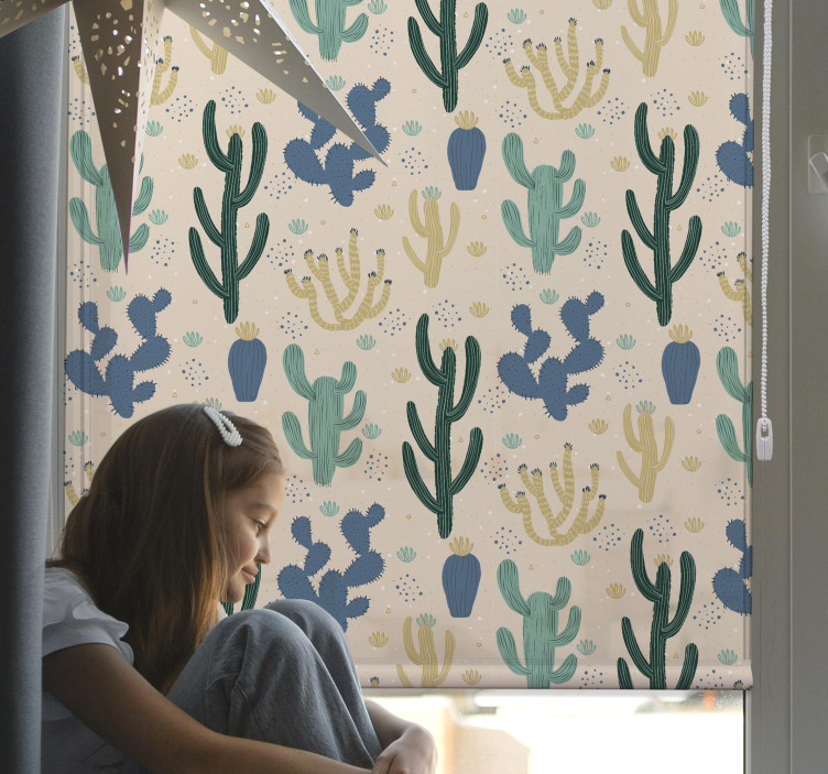 Cactus Pattern Delight cactus roller blind - TenStickers