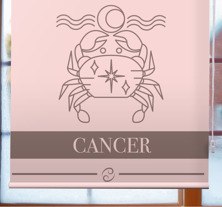 Cancer zodiac emblem text roller blind - TenStickers