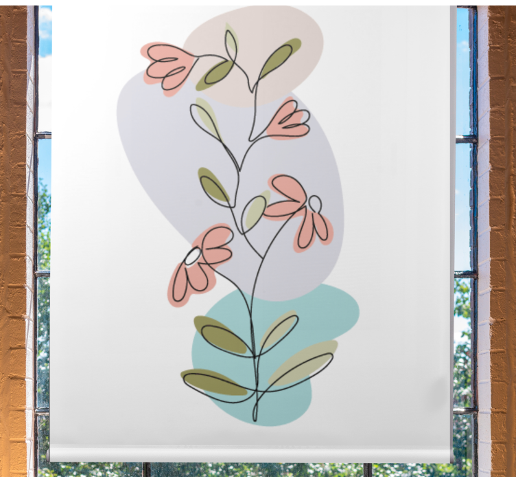 Charming Floral Stems flowers and plants roller blind - TenStickers
