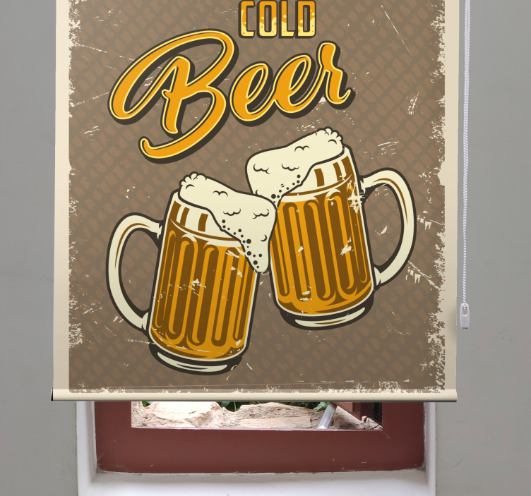 COLD BEER MUGS sports roller blind - TenStickers