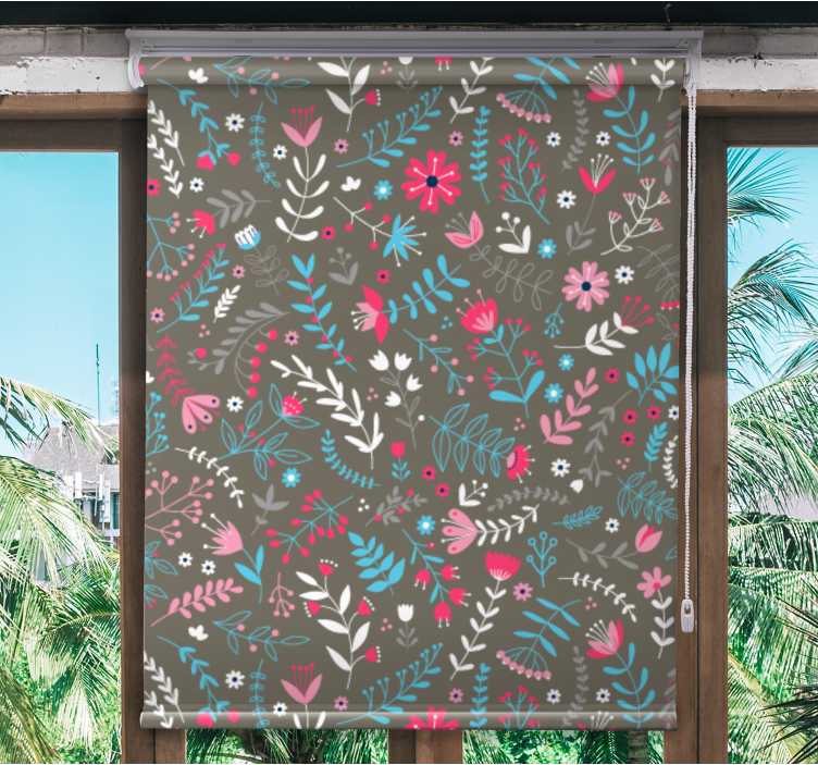 Colorful ditsy floral print Bathroom blind - TenStickers