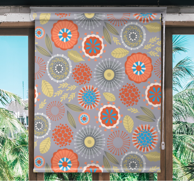 Colorful folk art stylish pattern Flower blind - TenStickers