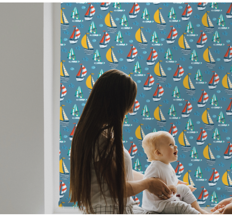 Colorful sailing vessels original roller blind - TenStickers