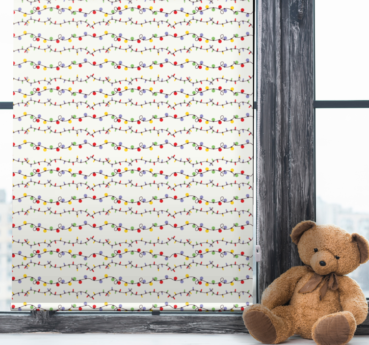 Colorful string lights children room roller blind - TenStickers