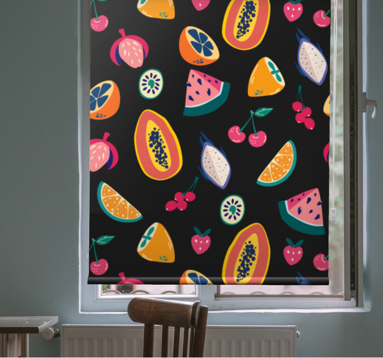 Colorful tropical motif fruit and vegetable roller blind - TenStickers