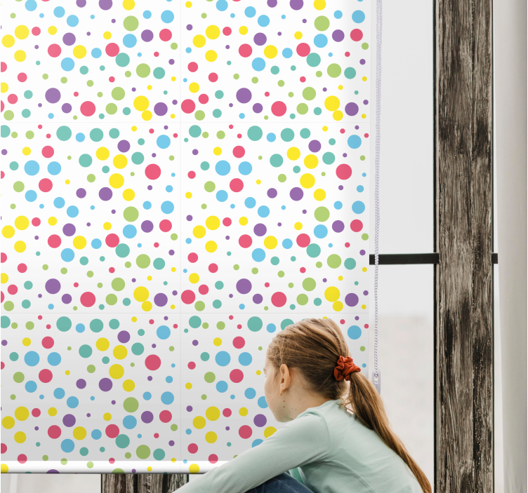 Colourful polka dot pattern Modern blind - TenStickers