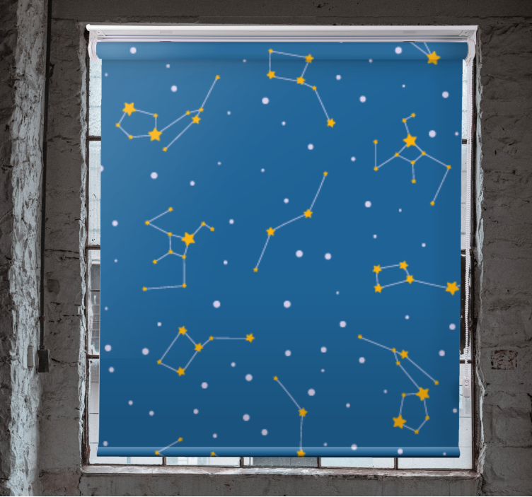 Constellation pattern design blue roller blind - TenStickers