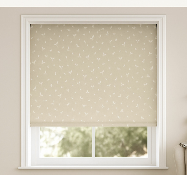 Beige leaves motif children room roller blind - TenStickers