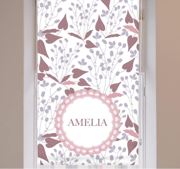 CUSTOM NAME FLOWER PATTERN flowers and plants roller blind - TenStickers