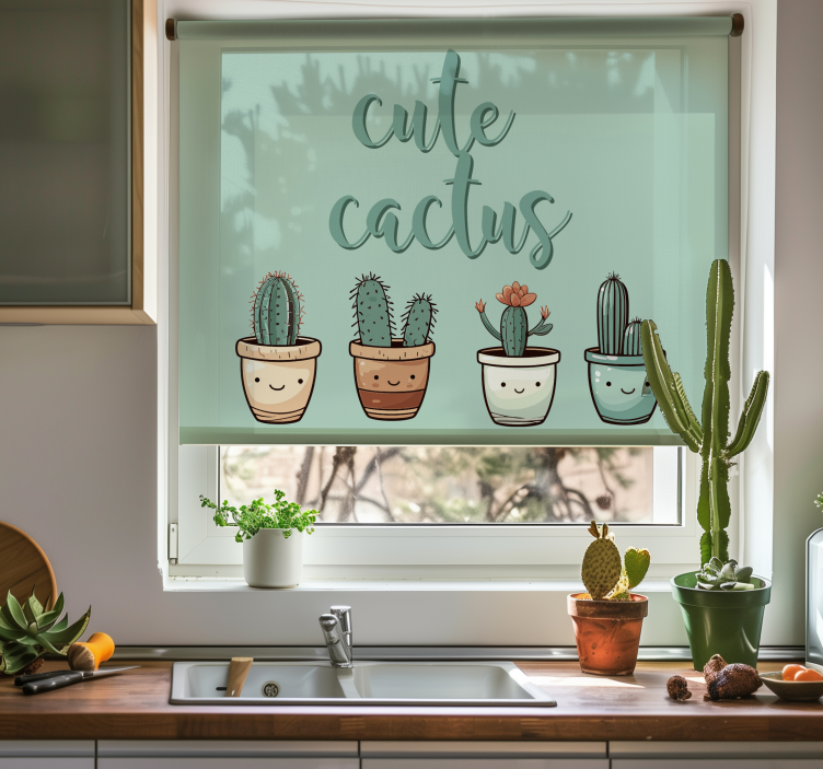 cute cactus  Kitchen blind - TenStickers