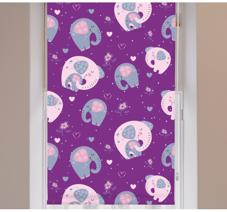 Cute Elephant Pattern animal roller blind - TenStickers