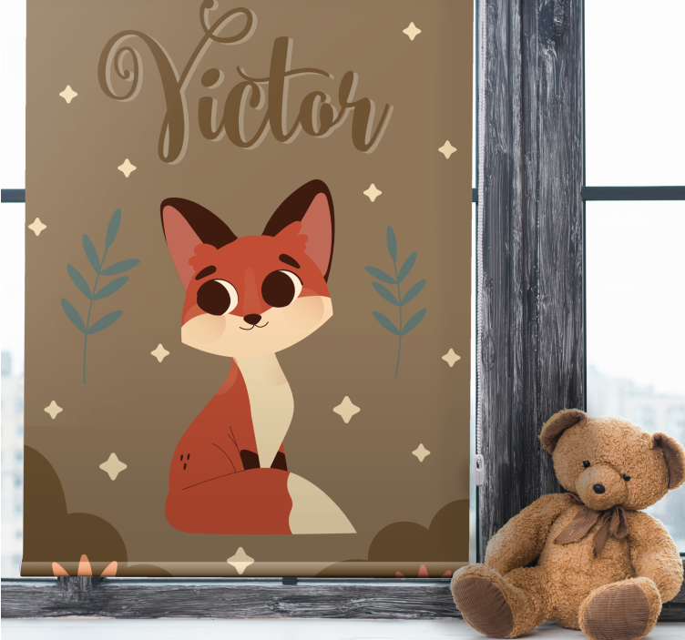 Custom fox design children room roller blind - TenStickers