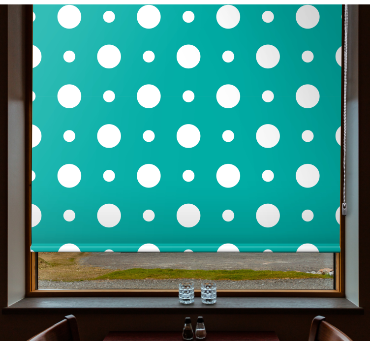 Cute green dots design Kitchen blind - TenStickers