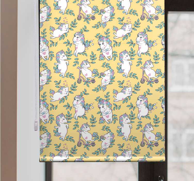 Baby unicorns playing children room roller blind - TenStickers