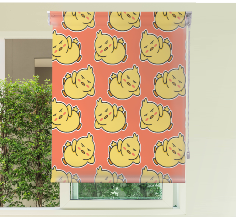 Yellow baby chicks characters animal roller blind - TenStickers